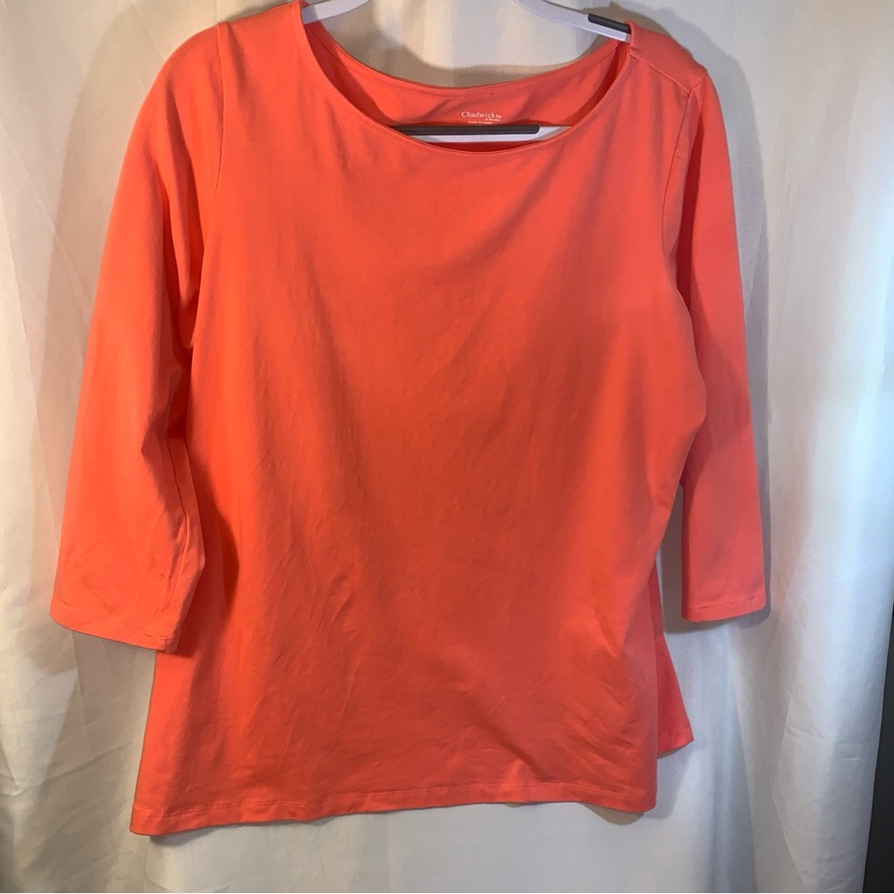 Chadwicks Women's Coral Pullover 3/4 Sleeve Top Women’s Size XL Cotton Blend